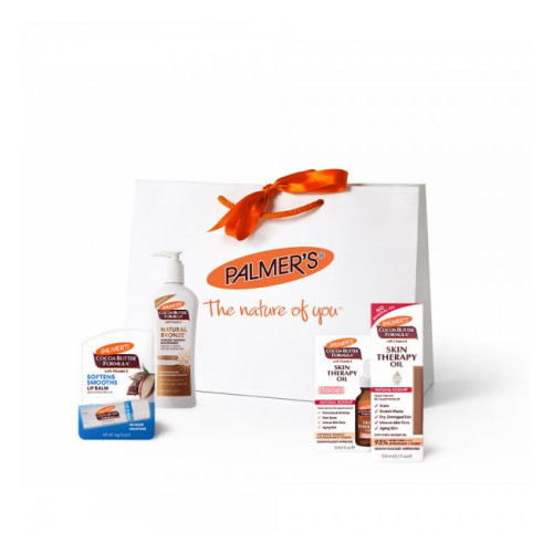 Palmer's Комплект продукти за лице, тяло и тен + луксозен подаръчен плик